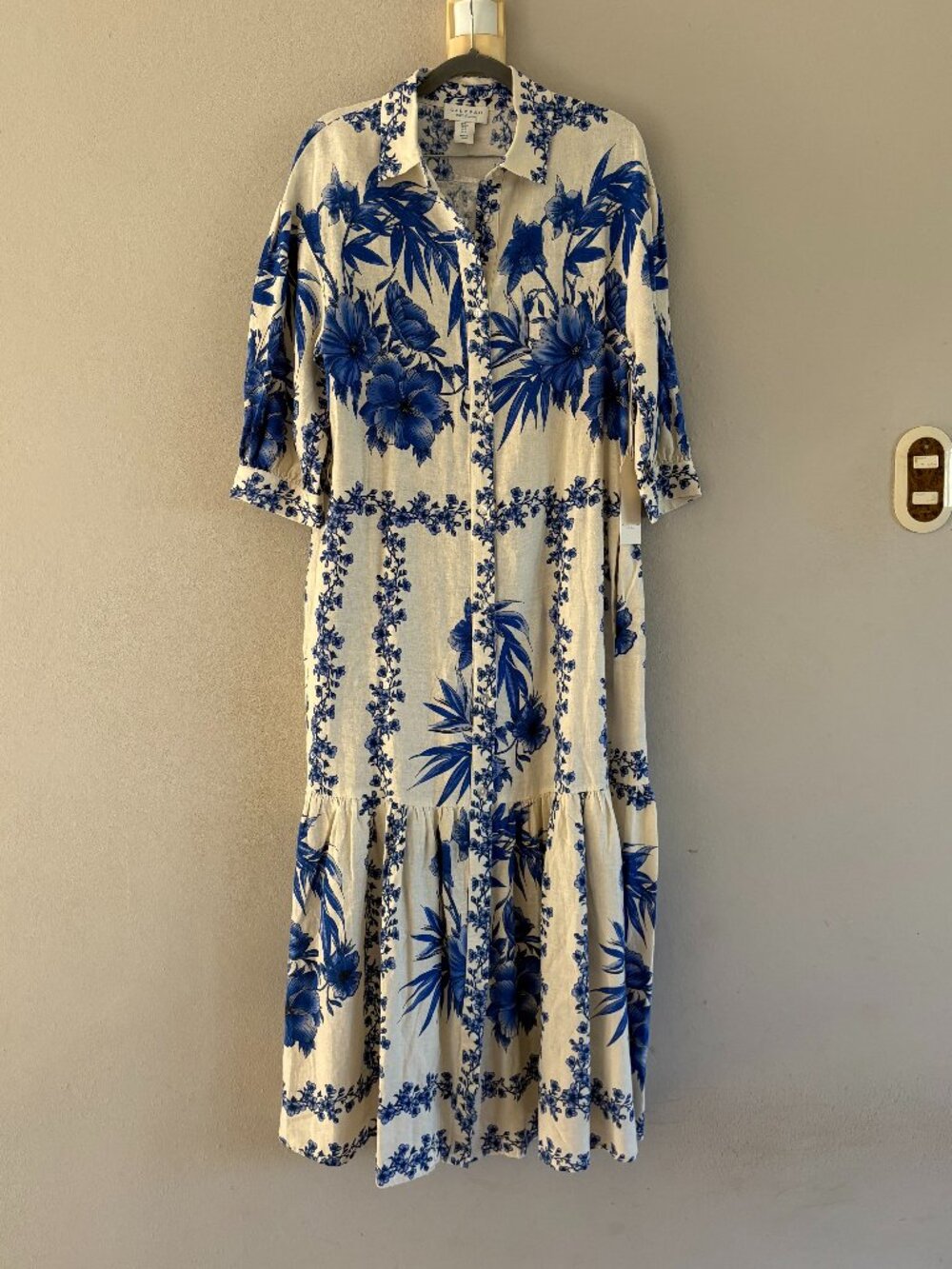 NWT Calypso St. Barth Linen Blend Floral Maxi Dress